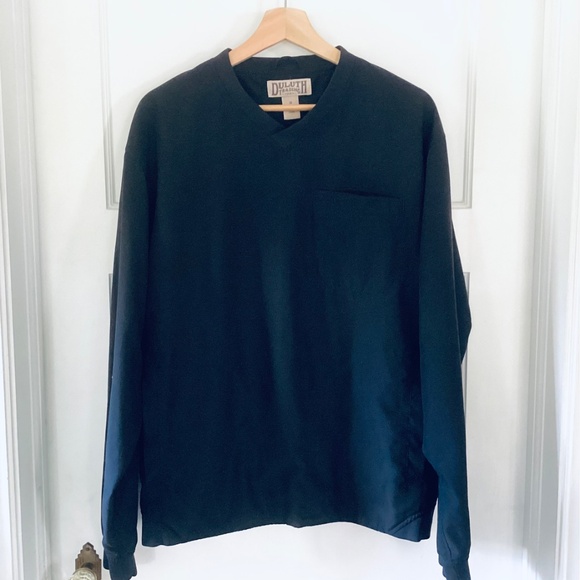 Duluth Trading Co. Men’s size M Bogey Black V-Neck LS Windbreaker Shirt Jacket - Picture 3 of 16